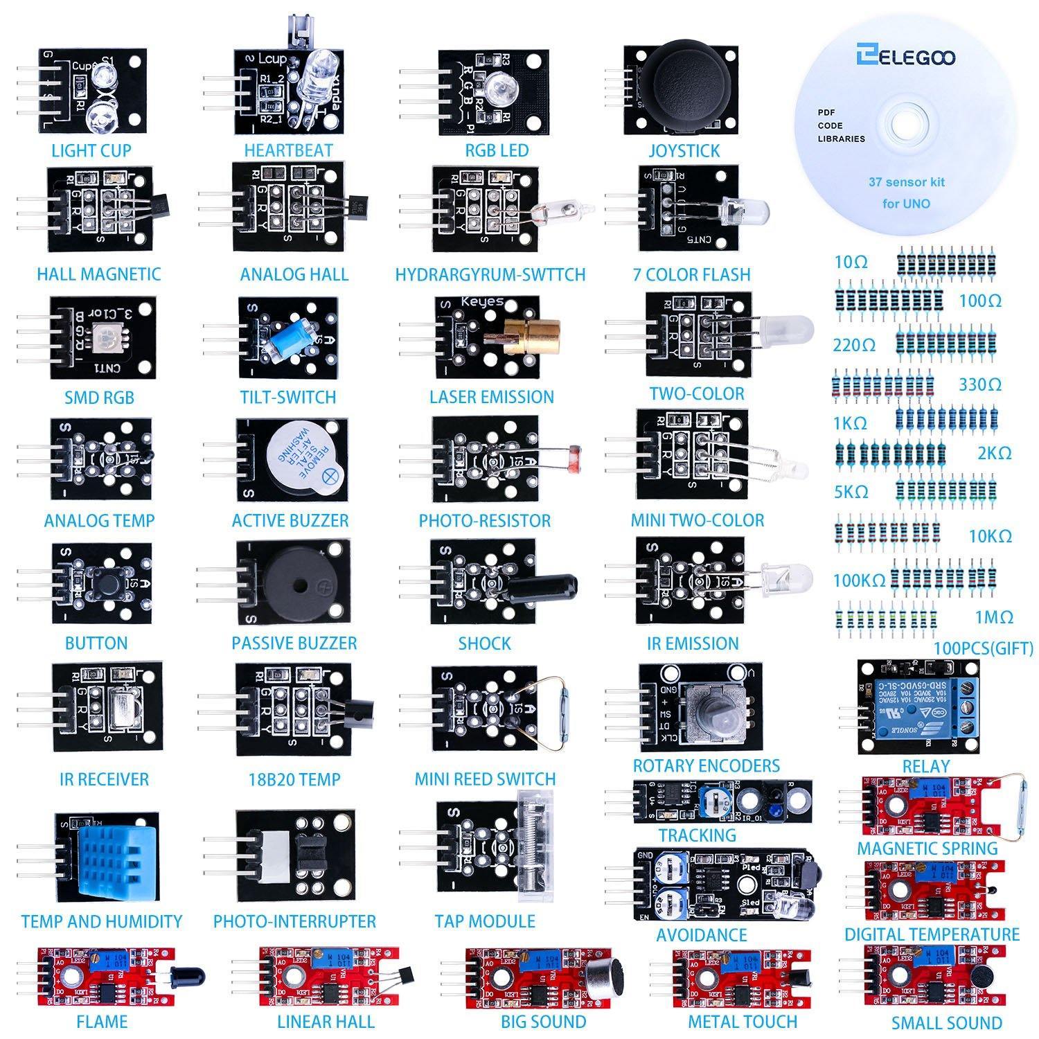 ELEGOO 37 in 1 Sensor Modules Kit Tutorial – ELEGOO US