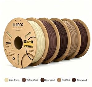 PLA Wood 5-Color Filament Bundle (5 x 1kg) – Color Pack B