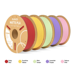 PLA Matte 5-Color Filament Bundle (5 x 1kg) – Color Pack D