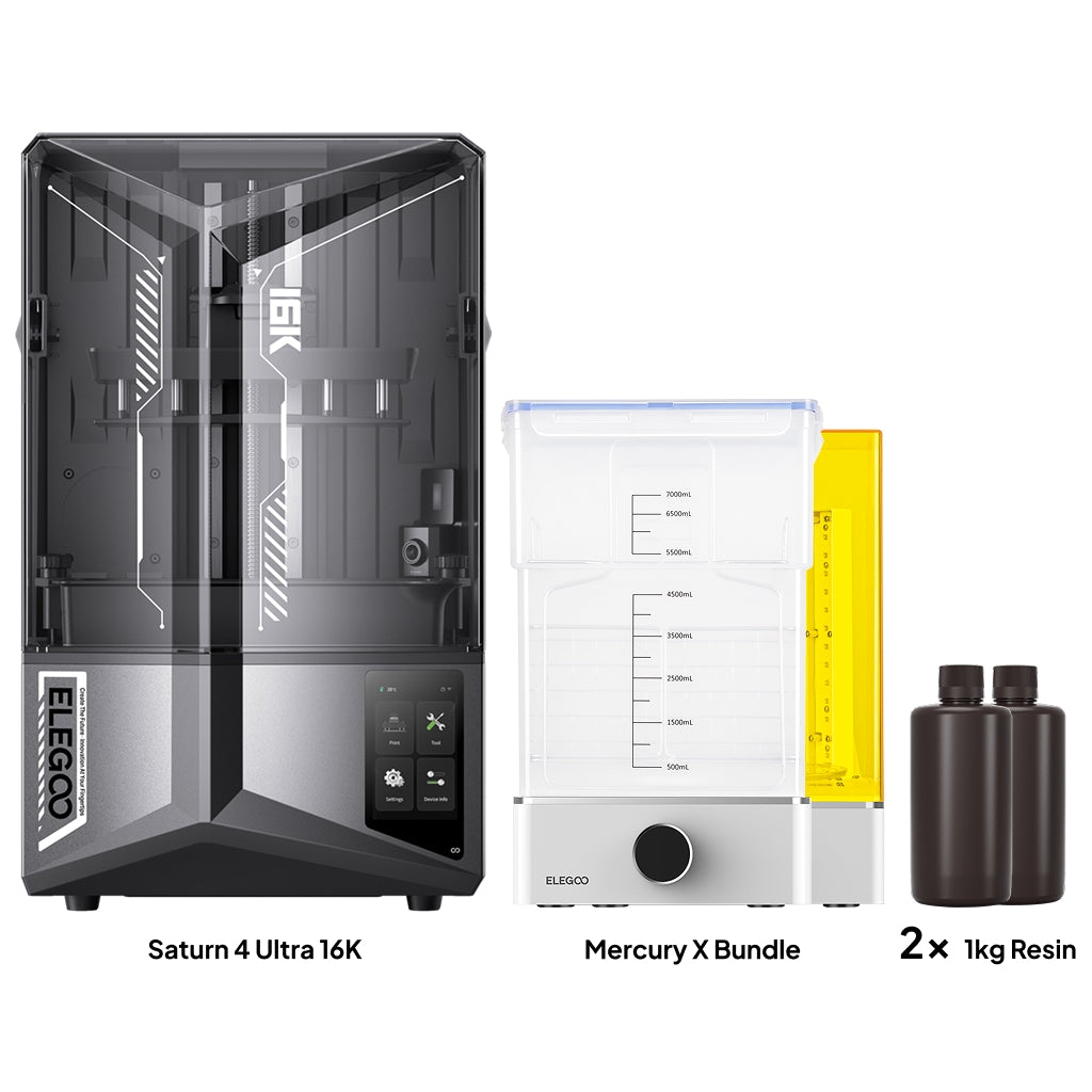 ELEGOO Saturn 4 Ultra 16K Starter Bundle – Mercury X & Resin