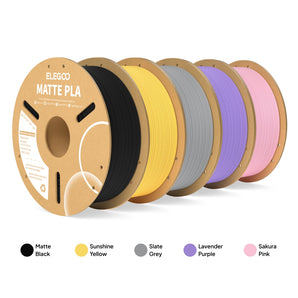 PLA Matte 5-Color Filament Bundle (5 x 1kg) – Color Pack A