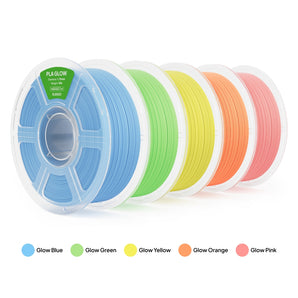PLA Glow 5-Color Filament Bundle (5 x 1kg) – Color Pack A
