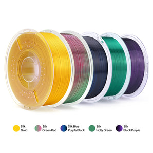 PLA Silk 5-Color Filament Bundle (5 x 1kg) – Color Pack B