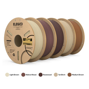 PLA Wood 5-Color Filament Bundle (5 x 1kg) – Color Pack A