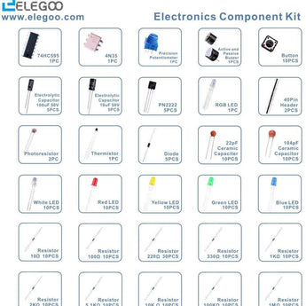 ELEGOO Upgraded Electronics Fun Kits (4 Versions) for Arduino, Raspberry Pi, STM32 Arduino STEM Kits elegoo-shop C)E1 