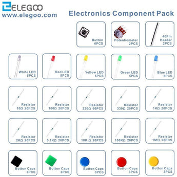 ELEGOO Upgraded Electronics Fun Kits (4 Versions) for Arduino, Raspberry Pi, STM32 Arduino STEM Kits elegoo-shop D)E0 