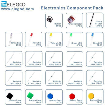 ELEGOO Upgraded Electronics Fun Kits (4 Versions) for Arduino, Raspberry Pi, STM32 Arduino STEM Kits elegoo-shop D)E0 